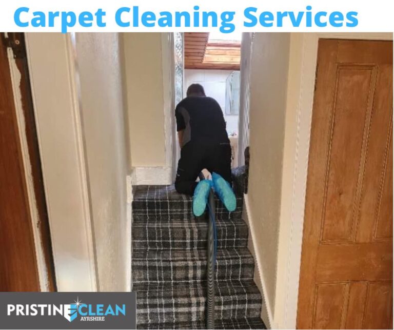 man cleaning carpet professionally Ayrshire